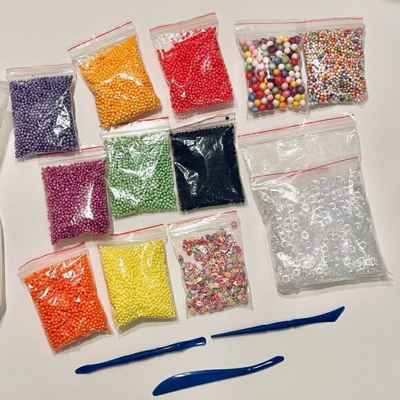 OPount Multi Styrofoam Clear Fishbowl Bead Colorful Add-Ins DIY Slime Craft Kit - Picture 3 of 14
